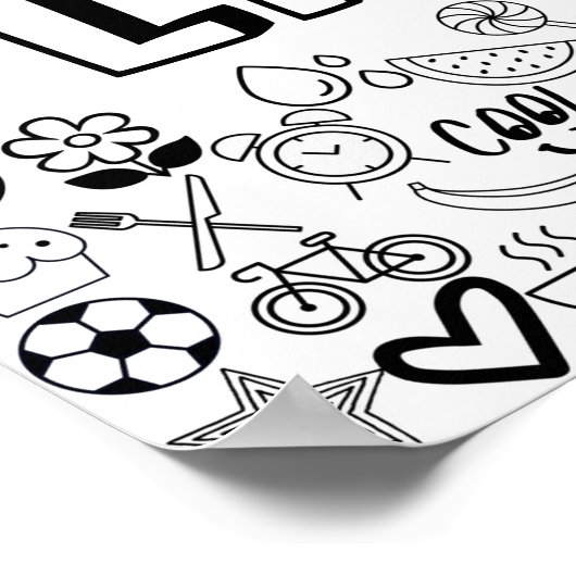 'LAYLA' Color-it-Yourself-contourontwerp Poster (Hoek)