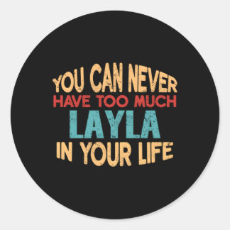Layla gepersonaliseerde voornaam grap item ronde sticker