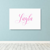 Layla - moderne kalligrafie naam ontwerp canvas afdruk (Insitu (Houten vloer))