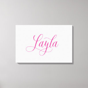 Layla - moderne kalligrafie naam ontwerp canvas afdruk