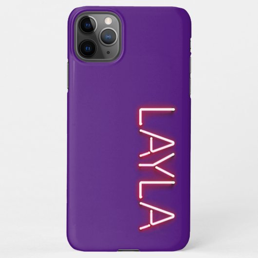 Layla naam in gloeiende neonverlichting nieuwheid iPhone hoesje (Achterkant)