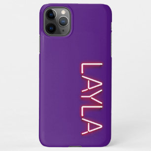Layla naam in gloeiende neonverlichting nieuwheid iPhone 11Pro max hoesje