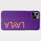Layla naam in gloeiende neonverlichting nieuwheid iPhone hoesje (Achterkant horizontaal)