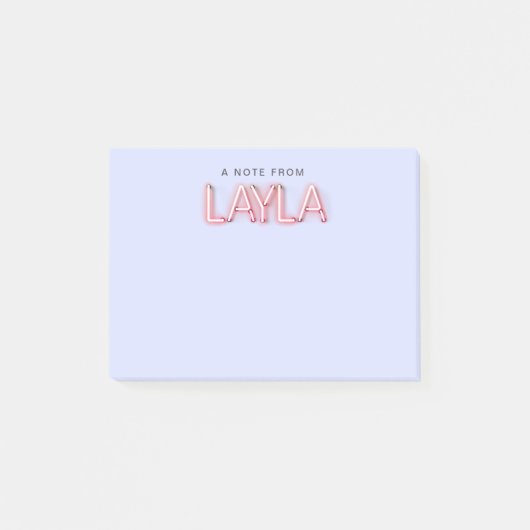Layla naam in gloeiende neonverlichting nieuwheid post-it® notes (Voorkant)