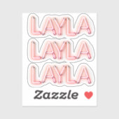 Layla naam in gloeiende neonverlichting x3 sticker (Vel)