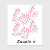 Layla naam x2 sticker (Vel)