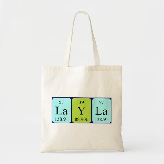 Layla periodieke lijstnaam canvas tas (Voorkant)
