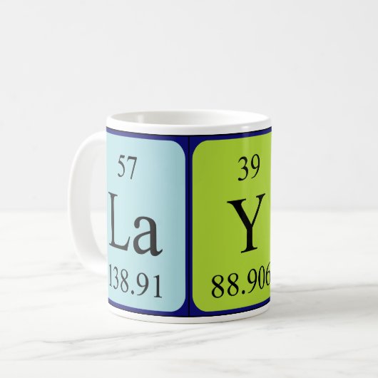 Layla periodieke lijstnaam mok (Voorkant links)