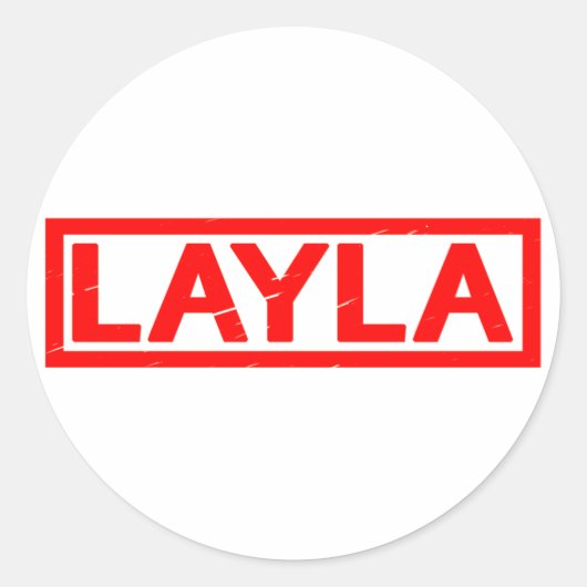 Layla Stamp Ronde Sticker (Voorkant)