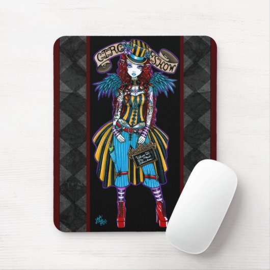 "Layla" Steampunk Circus Tattoo Sideshow Mousepad Muismat (Met muis)