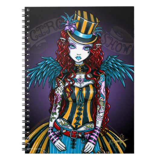 "Layla" Steampunk Circus Tattoo Sideshow notebook Notitieboek (Voorkant)