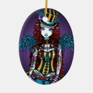 "Layla" Steampunk Circus Tattoo Sideshow Ornament