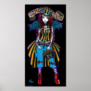 "Layla" Steampunk Circus Tattoo Sideshow Poster