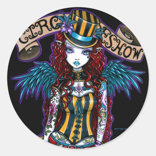 "Layla" Steampunk Circus Tattoo Sideshow Stickers (Voorkant)
