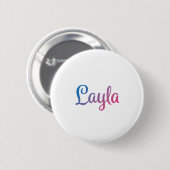 Layla Stijlvolle cursief Ronde Button 5,7 Cm (Voorkant /achterkant)