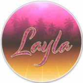 Layla Vorname Name golden pink Aufkleber Sticker (Voorkant)