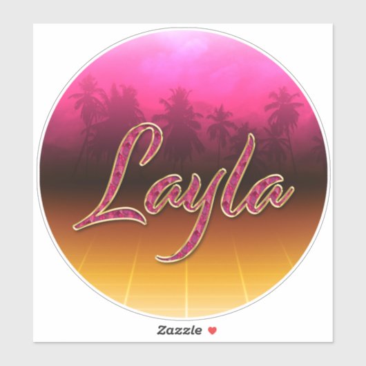 Layla Vorname Name golden pink Aufkleber Sticker (Vel)