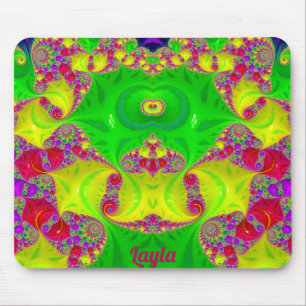 LAYLA ~ Zany Hot Cerise, Yellow, Red en Green Muismat