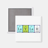 Laylah periodieke lijstnaam magnet (Voorkant / Achterkant)