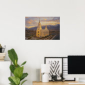 Layton Utah Tempel Schildering™ LDS Kunst aan de W Poster (Thuiskantoor)
