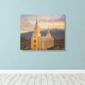 Layton Utah Temple Painting™ LDS Muurschildering C Canvas Afdruk (Insitu (Houten vloer))