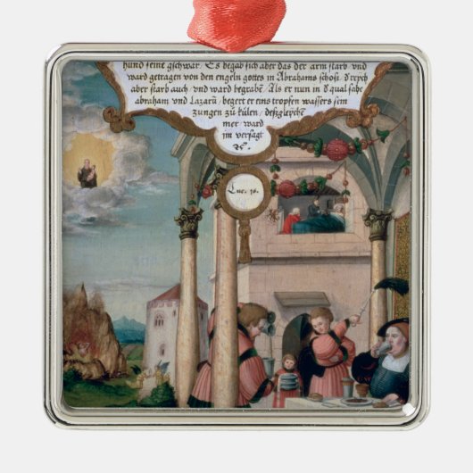 Lazarus en de Rich Man Table Metalen Ornament (Voorkant)