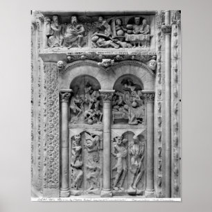 Lazarus en het Rich-Man van het zuidportaal Poster