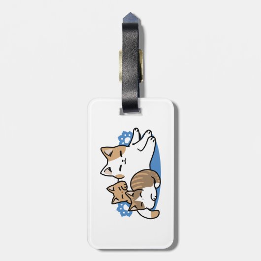 Laze Furr Days - Schattige Lazy Cats Design Bagagelabel (Achterkant verticaal)