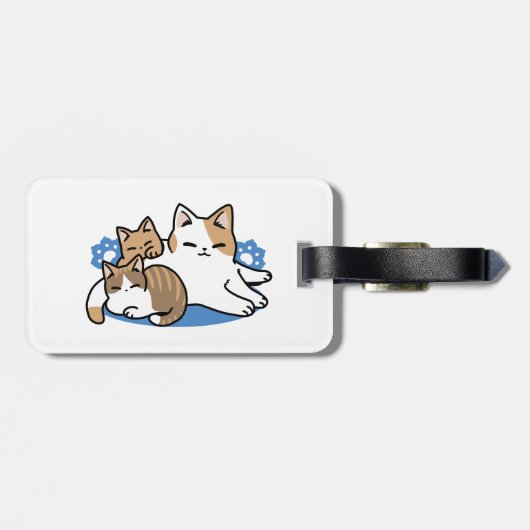 Laze Furr Days - Schattige Lazy Cats Design Bagagelabel (Achterkant horizontaal)