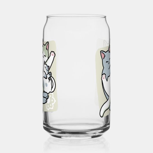 Laze Furr Days - Schattige Lazy Cats Design Blikvorm Glas (Rechts)