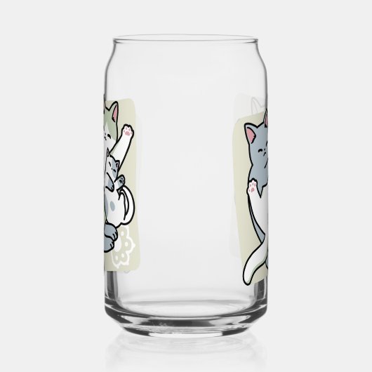 Laze Furr Days - Schattige Lazy Cats Design Blikvorm Glas (Links)
