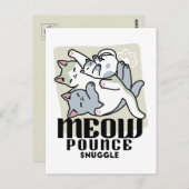 Laze Furr Days - Schattige Lazy Cats Design Briefkaart (Voorkant / Achterkant)