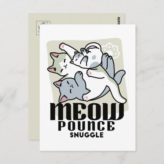 Laze Furr Days - Schattige Lazy Cats Design Briefkaart (Voorkant / Achterkant)