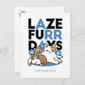 Laze Furr Days - Schattige Lazy Cats Design Briefkaart (Voorkant / Achterkant)