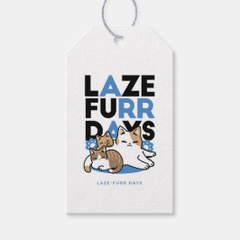 Laze Furr Days - Schattige Lazy Cats Design Cadeaulabel