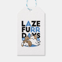 Laze Furr Days - Schattige Lazy Cats Design Cadeaulabel