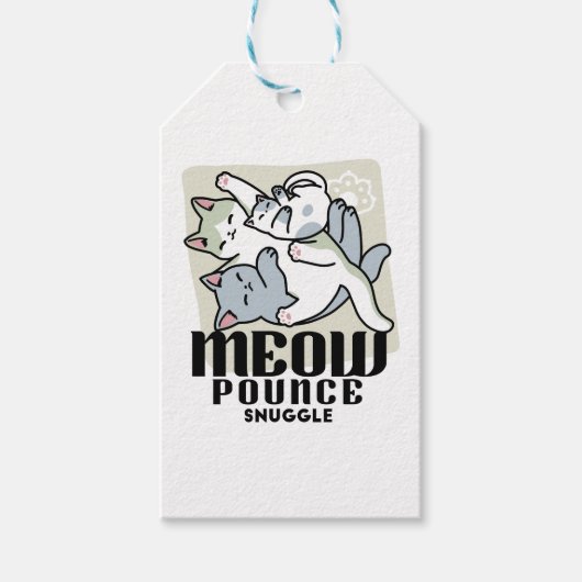 Laze Furr Days - Schattige Lazy Cats Design Cadeaulabel (Voorkant)