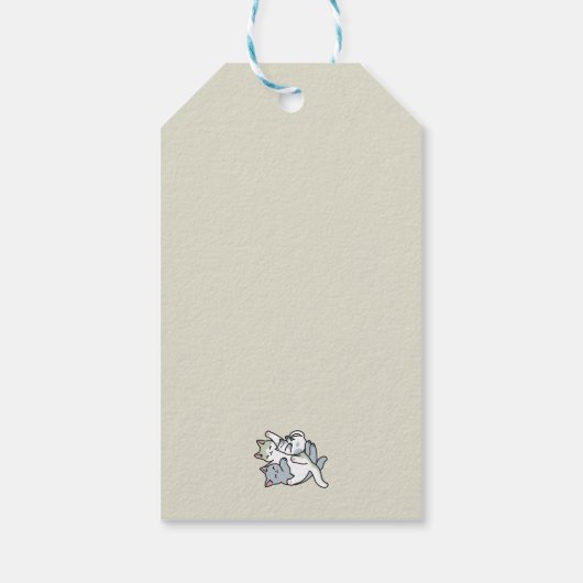 Laze Furr Days - Schattige Lazy Cats Design Cadeaulabel (Achterkant)