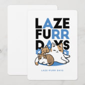Laze Furr Days - Schattige Lazy Cats Design Feestdagenkaart (Voorkant / Achterkant)