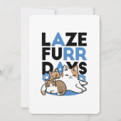Laze Furr Days - Schattige Lazy Cats Design Feestdagenkaart (Voorkant)