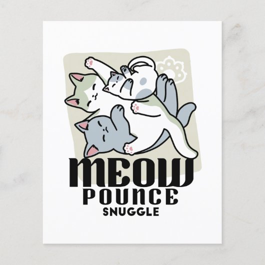 Laze Furr Days - Schattige Lazy Cats Design Flyer (Voorkant)