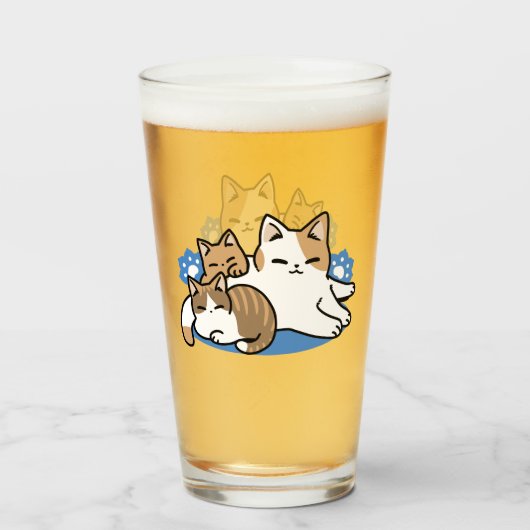 Laze Furr Days - Schattige Lazy Cats Design Glas (Voorkant gevuld)