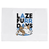 Laze Furr Days - Schattige Lazy Cats Design Groot Cadeauzakje (Achterkant)