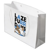 Laze Furr Days - Schattige Lazy Cats Design Groot Cadeauzakje (Achterkant Gekanteld)