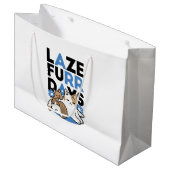 Laze Furr Days - Schattige Lazy Cats Design Groot Cadeauzakje (Voorkant Gekanteld)