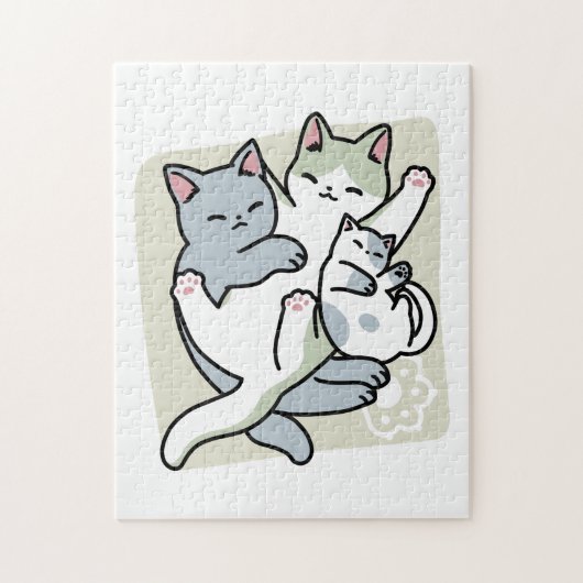 Laze Furr Days - Schattige Lazy Cats Design Legpuzzel (Verticaal)