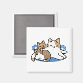 Laze Furr Days - Schattige Lazy Cats Design Magneet (Voorkant / Achterkant)