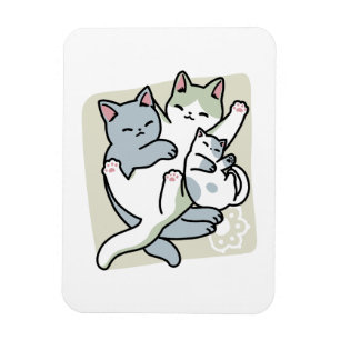 Laze Furr Days - Schattige Lazy Cats Design Magneet