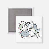 Laze Furr Days - Schattige Lazy Cats Design Magneet (Voorkant / Achterkant)