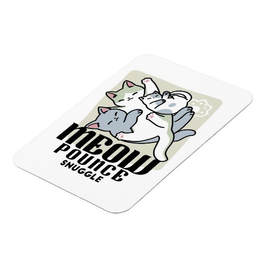 Laze Furr Days - Schattige Lazy Cats Design Magneet (Linkerzijde)